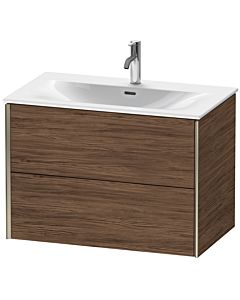 Duravit Meuble sous-vasque XViu XV41340B121 81 x 55,7 x 48 cm, noyer foncé, 2 tiroirs, champagne mat