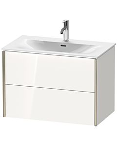 Duravit Meuble sous-vasque XViu XV41340B122 81 x 55,7 x 48 cm, blanc brillant, 2 tiroirs, champagne mat