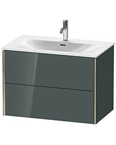 Duravit XViu Waschtisch-Unterschrank XV41340B138 81 x 55,7 x 48 cm, dolomiti grey hochglanz, 2 Schubkästen, champagner matt
