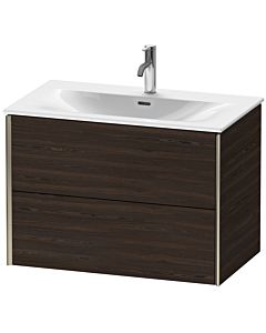 Duravit XViu Waschtisch-Unterschrank XV41340B169 81 x 55,7 x 48 cm, nussbaum gebürstet, 2 Schubkästen, champagner matt