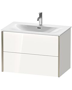 Duravit Meuble sous-vasque XViu XV41340B185 81 x 55,7 x 48 cm, blanc brillant, 2 tiroirs, champagne mat