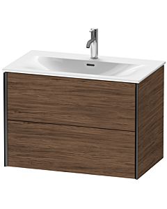Duravit XViu Waschtisch-Unterschrank XV41340B221 81 x 55,7 x 48 cm, nussbaum dunkel, 2 Schubkästen, schwarz matt