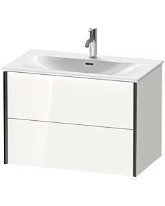 Duravit XViu Waschtisch-Unterschrank XV41340B222 81 x 55,7 x 48 cm, weiß hochglanz, 2 Schubkästen, schwarz matt
