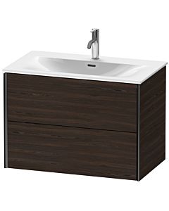 Duravit XViu Waschtisch-Unterschrank XV41340B269 81 x 55,7 x 48 cm, nussbaum gebürstet, 2 Schubkästen, schwarz matt