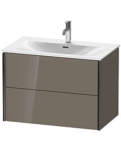 Duravit XViu vanity unit XV41340B289 81 x 55.7 x 48 cm, flannel gray high gloss, 2 drawers, black matt