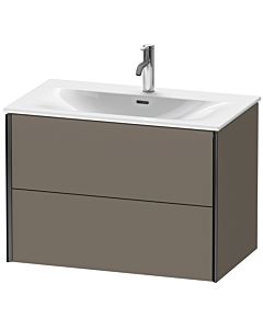 Duravit Meuble sous-vasque XViu XV41340B290 81 x 55,7 x 48 cm, flanelle gris soie mat, 2 tiroirs, noir mat