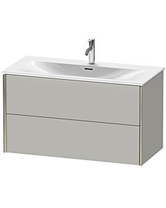Duravit XViu vanity unit XV41350B107 101 x 55.7 x 48 cm, matt concrete gray, 2 drawers, matt champagne