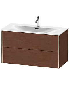 Duravit XViu Waschtisch-Unterschrank XV41350B113 101 x 55,7 x 48 cm, amerikanischer nussbaum, 2 Schubkästen, champagner matt