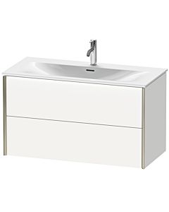 Duravit XViu Waschtisch-Unterschrank XV41350B118 101 x 55,7 x 48 cm, weiß matt, 2 Schubkästen, champagner matt