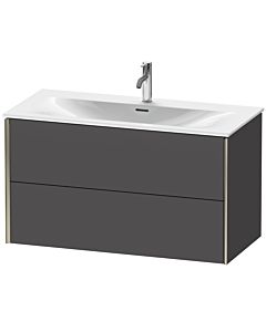 Duravit XViu Waschtisch-Unterschrank XV41350B149 101 x 55,7 x 48 cm, graphit matt, 2 Schubkästen, champagner matt