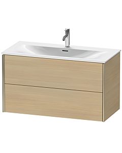 Duravit Meuble sous-vasque XViu XV41350B171 101 x 55,7 x 48 cm, chêne méditerranéen, 2 tiroirs, champagne mat