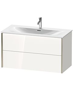 Duravit XViu vanity unit XV41350B185 101 x 55.7 x 48 cm, white high gloss, 2 drawers, matt champagne