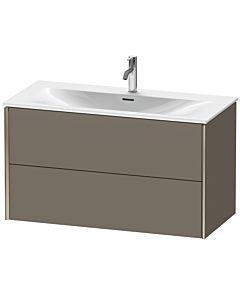 Duravit Meuble sous-vasque XViu XV41350B190 101 x 55,7 x 48 cm, flanelle gris soie mat, 2 tiroirs, champagne mat