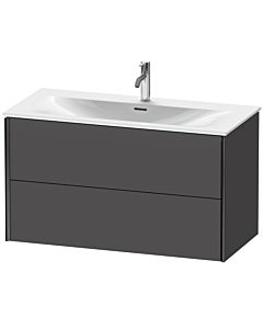 Duravit XViu Waschtisch-Unterschrank XV41350B249 101 x 55,7 x 48 cm, graphit matt, 2 Schubkästen, schwarz matt
