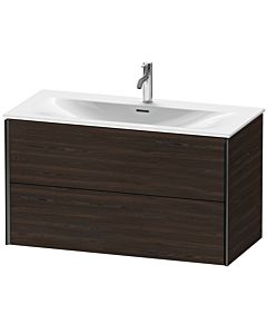 Duravit XViu Waschtisch-Unterschrank XV41350B269 101 x 55,7 x 48 cm, nussbaum gebürstet, 2 Schubkästen, schwarz matt