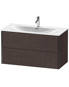 Duravit Meuble sous-vasque XViu XV41350B272 101 x 55,7 x 48 cm, chêne foncé brossé, 2 tiroirs, noir mat