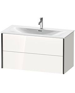 Duravit XViu Waschtisch-Unterschrank XV41350B285 101 x 55,7 x 48 cm, weiß hochglanz, 2 Schubkästen, schwarz matt