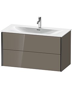 Duravit Meuble sous-vasque XViu XV41350B289 101 x 55,7 x 48 cm, gris flanelle brillant, 2 tiroirs, noir mat
