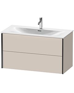 Duravit Meuble sous-vasque XViu XV41350B291 101 x 55,7 x 48 cm, taupe mat, 2 tiroirs, noir mat