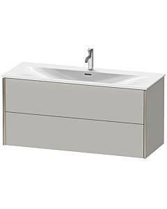Duravit XViu vanity unit XV41360B107 121 x 55.7 x 48 cm, matt concrete gray, 2 drawers, matt champagne