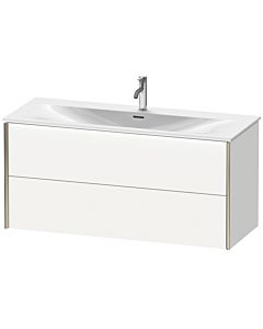 Duravit XViu Waschtisch-Unterschrank XV41360B118 121 x 55,7 x 48 cm, weiß matt, 2 Schubkästen, champagner matt