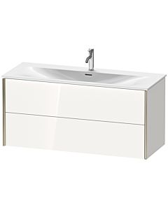 Duravit Meuble sous-vasque XViu XV41360B122 121 x 55,7 x 48 cm, blanc brillant, 2 tiroirs, champagne mat