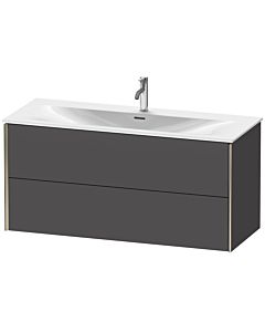 Duravit Meuble sous-vasque XViu XV41360B149 121 x 55,7 x 48 cm, graphite mat, 2 tiroirs, champagne mat