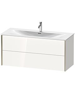 Duravit Meuble sous-vasque XViu XV41360B185 121 x 55,7 x 48 cm, blanc brillant, 2 tiroirs, champagne mat