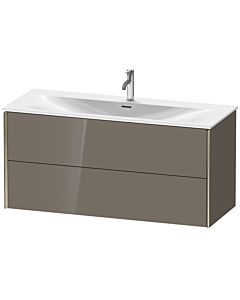 Duravit XViu vanity unit XV41360B189 121 x 55.7 x 48 cm, flannel gray high gloss, 2 drawers, matt champagne