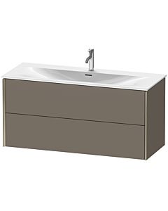 Duravit Meuble sous-vasque XViu XV41360B190 121 x 55,7 x 48 cm, flanelle gris soie mat, 2 tiroirs, champagne mat