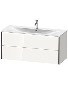 Duravit Meuble sous-vasque XViu XV41360B222 121 x 55,7 x 48 cm, blanc brillant, 2 tiroirs, noir mat