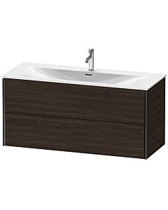 Duravit XViu Waschtisch-Unterschrank XV41360B269 121 x 55,7 x 48 cm, nussbaum gebürstet, 2 Schubkästen, schwarz matt