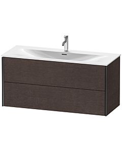 Duravit Meuble sous-vasque XViu XV41360B272 121 x 55,7 x 48 cm, chêne foncé brossé, 2 tiroirs, noir mat