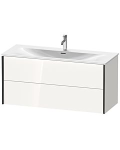 Duravit Meuble sous-vasque XViu XV41360B285 121 x 55,7 x 48 cm, blanc brillant, 2 tiroirs, noir mat