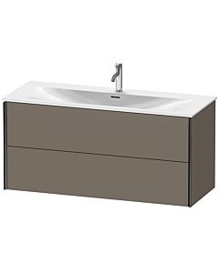 Duravit XViu Waschtisch-Unterschrank XV41360B290 121 x 55,7 x 48 cm, flannel grey seidenmatt, 2 Schubkästen, schwarz matt