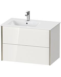 Duravit XViu Waschtisch-Unterschrank XV41580B280 81x48x56cm, 2 Schubkästen, Becken links, schwarz matt, graphit supermatt
