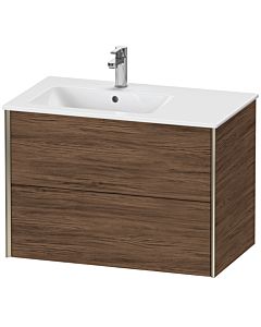Duravit XViu Waschtisch-Unterschrank XV41580B121 81x48x56cm, 2 Schubkästen, Becken links, champagner matt, nussbaum dunkel