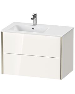 Duravit XViu Waschtisch-Unterschrank XV41580B122 81x48x56cm, 2 Schubkästen, Becken links, champagner matt, weiß hochglanz