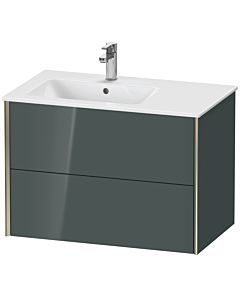 Duravit XViu Waschtisch-Unterschrank XV41580B138 81x48x56cm, 2 Schubkästen, Becken links, champagner matt, dolomiti grey hochglanz