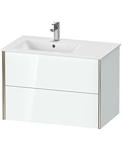 Duravit XViu Waschtisch-Unterschrank XV41580B185 81x48x56cm, 2 Schubkästen, Becken links, champagner matt, weiß hochglanz