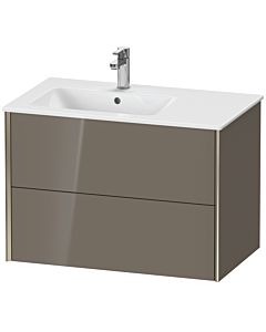 Duravit Meuble sous-vasque XViu XV41580B189 81x48x56cm, 2 tiroirs, vasque à gauche, champagne mat, gris flanelle brillant