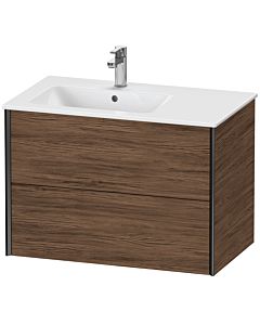 Duravit XViu vanity unit XV41580B221 81x48x56cm, 2 drawers, basin on the left, matt black, dark walnut