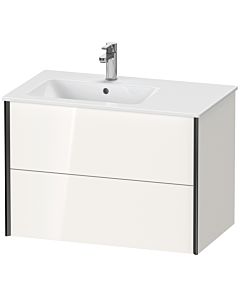 Duravit Meuble sous-vasque XViu XV41580B222 81x48x56cm, 2 tiroirs, vasque à gauche, noir mat, blanc brillant