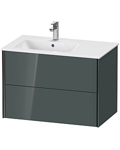 Duravit XViu vanity unit XV41580B238 81x48x56cm, 2 drawers, basin on the left, matt black, dolomiti gray high gloss