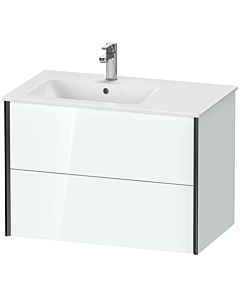 Duravit XViu vanity unit XV41580B285 81x48x56cm, 2 drawers, basin on the left, black matt, white high gloss