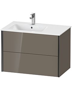 Duravit Meuble sous-vasque XViu XV41580B289 81x48x56cm, 2 tiroirs, vasque à gauche, noir mat, gris flanelle brillant
