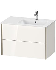 Duravit Meuble sous-vasque XViu XV41590B122 81x48x56cm, 2 tiroirs, vasque à droite, champagne mat, blanc brillant