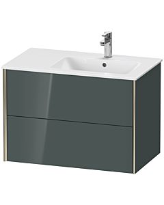 Duravit XViu Waschtisch-Unterschrank XV41590B138 81x48x56cm, 2 Schubkästen, Becken rechts, champagner matt, dolomiti grey hochglanz