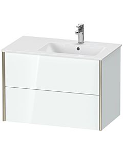 Duravit XViu Waschtisch-Unterschrank XV41590B185 81x48x56cm, 2 Schubkästen, Becken rechts, champagner matt, weiß hochglanz