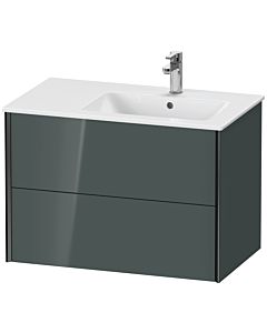 Duravit XViu vanity unit XV41590B238 81x48x56cm, 2 drawers, basin on the right, matt black, dolomiti gray high gloss
